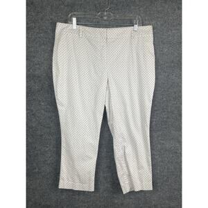 New York & Company Strech Capri Pants Size 14 White with Black Poka dots